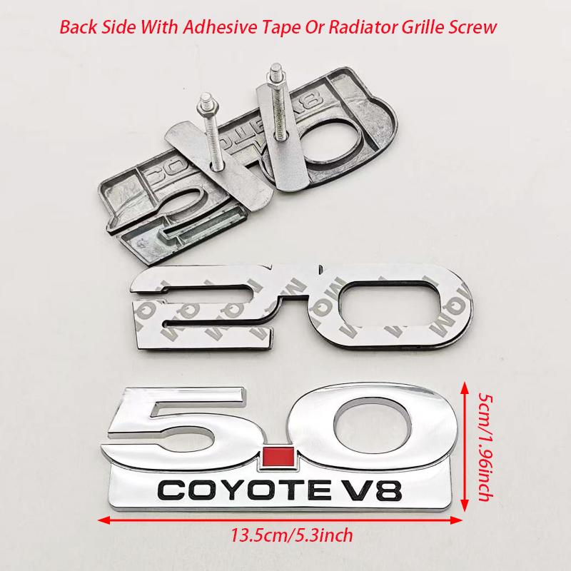 cjgnvt1 3D Metal Car Styling 5.0 COYOTE V8 Logo Badge Rear Trunk Emblem Fender Side Sticker For Ford Mustang GT SHELBY Auto Accessories