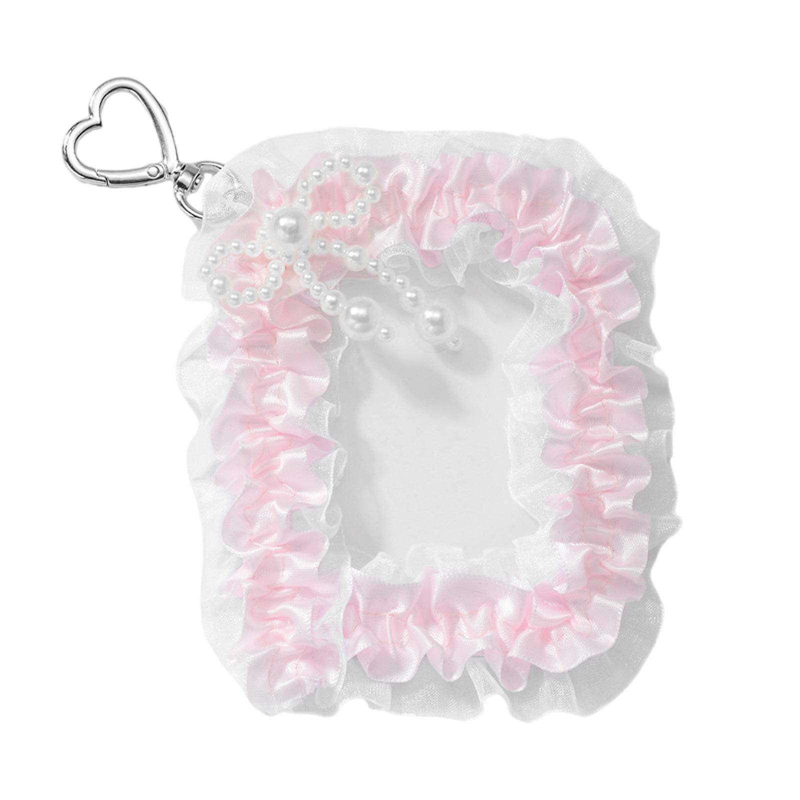 

Бант Рюши Кружево Держатель для фотокарточек Брелок Держатель для ID-карты Защитный чехол Держатель для кредитных карт Протектор Подвеска Брелок A