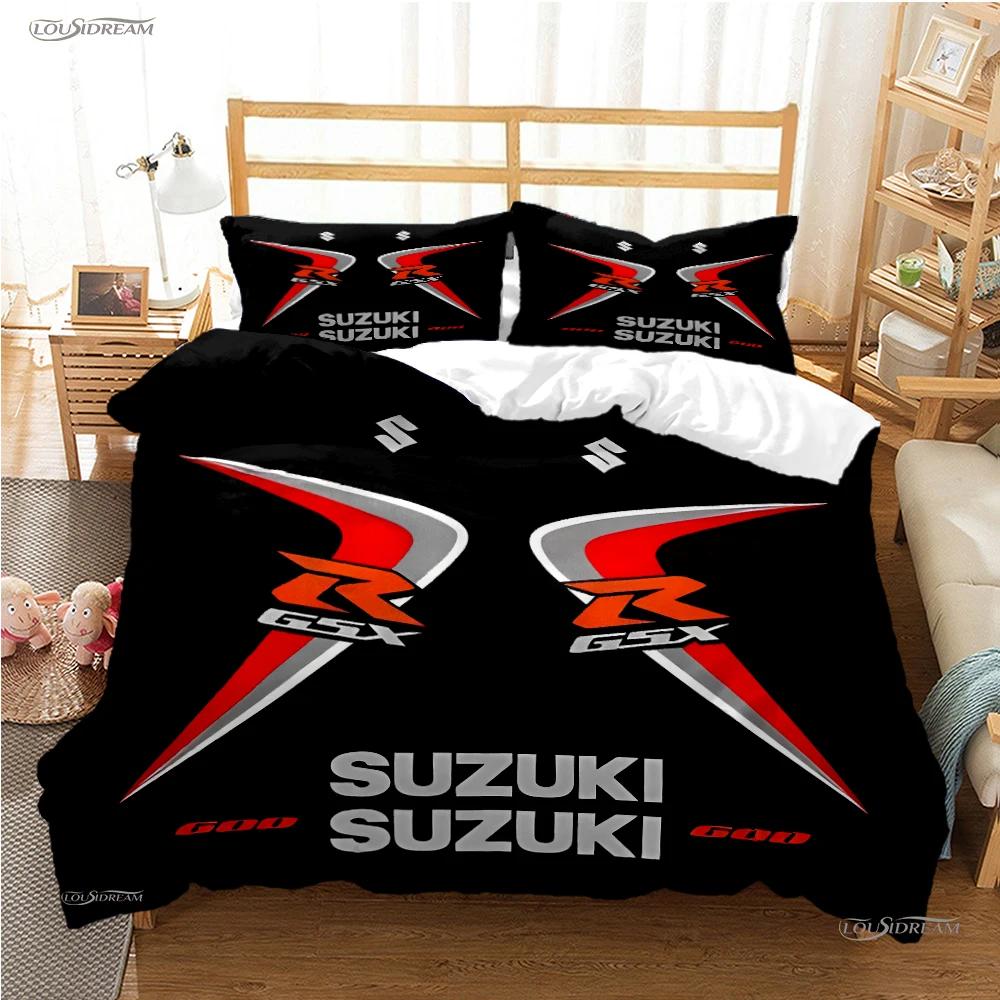 

Suzu Motorcycle Casal Всесезонний комплект постільної білизни Покривало-ковдра Постільна білизна М яка наволочка та наволочки Односпальний/Двоспальний/Євро/Королівський EU SK(260*220cm)3pcs