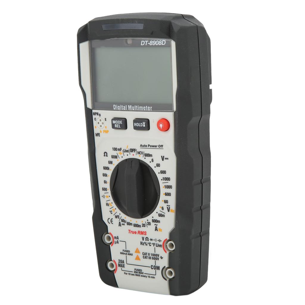 DT 8908D Vysoce přesný multimetr Tester Přenosný Manuální rozsah Odolný proti spálení Průmyslový LCD voltmetr