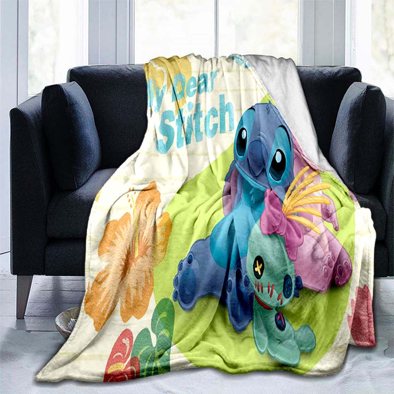 

Ковдра постільна Love Seaside Stitch для дітей та дорослих Подорожня накидка Ковдра М яка покривало офіс Фланелева ковдра 75x90cm