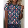 3D Print Women Round Neck Short Sleeve T Shirt Tees Harajuku Y2K Top Female Clothing