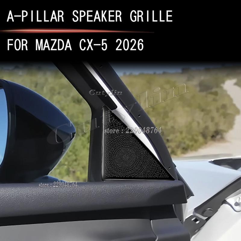 For Mazda CX-5 CX5 2026 2027 Car A Pillar 4 Door Speaker Decor Cover Audio Horn Loudspeaker Cover Frame Interior Accessories