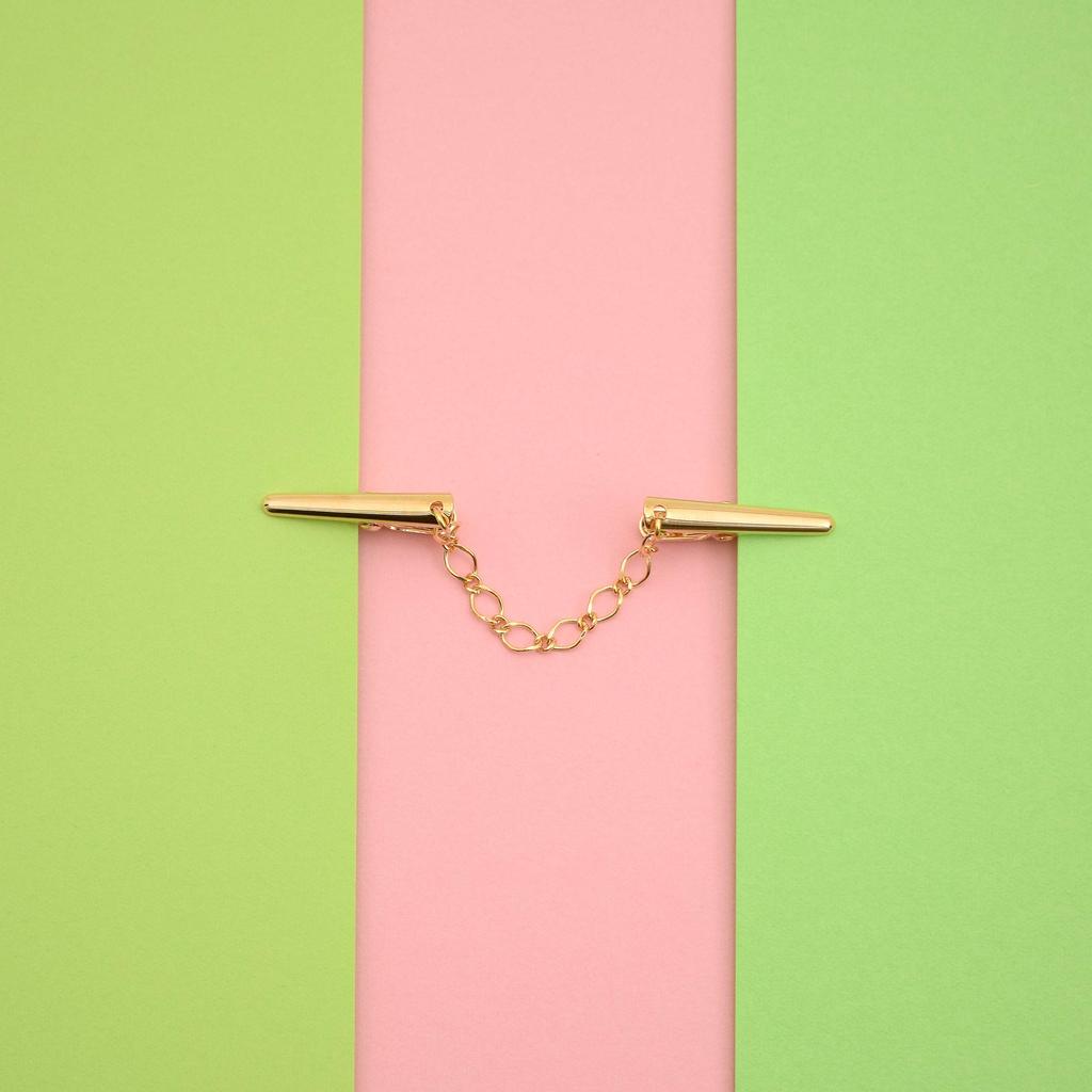 Konatu Stole Clip, Made In Japan, Simple Design, Stole Holder, Cardigan Clip, Scarf Clip, Metal Chain, Gold