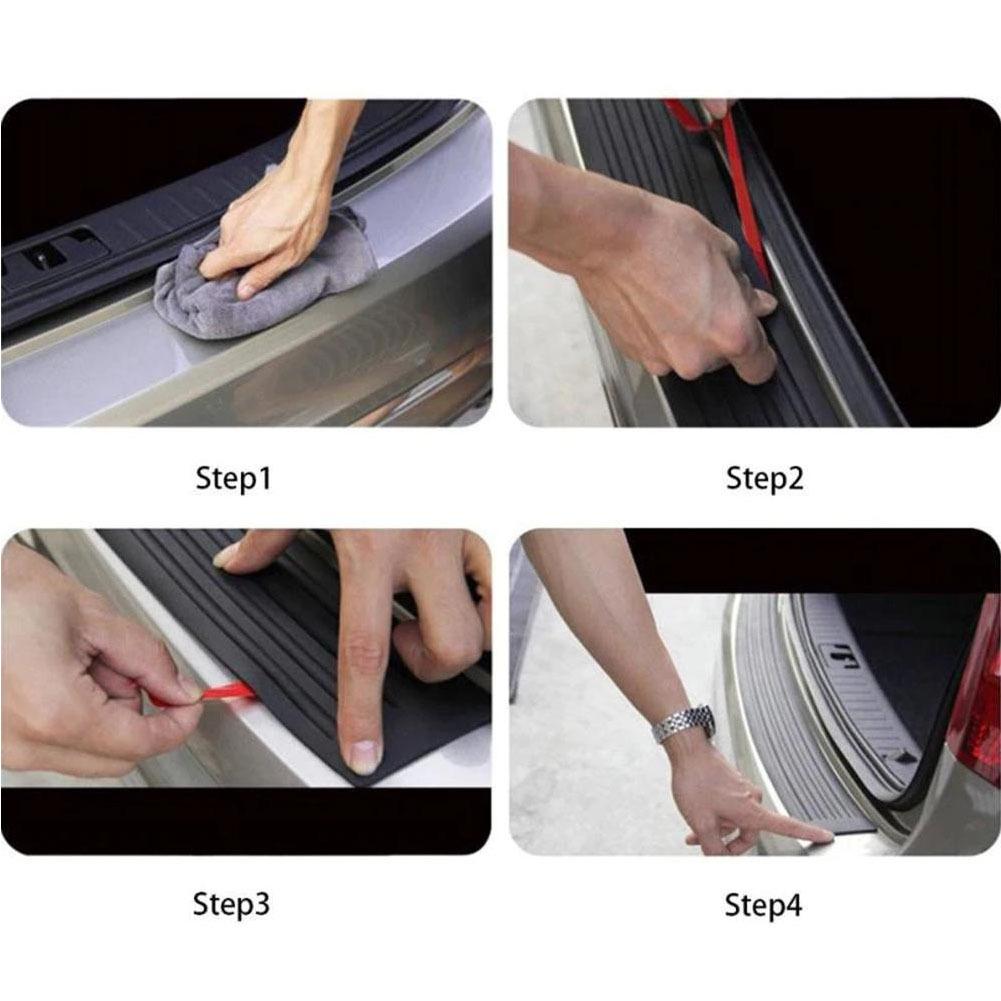 Protetor de Soleira da Porta do Porta-malas do Carro, Tira de Borracha Protetora contra Arranhões no Para-choque Traseiro, Acessórios Automotivos Universais para SUV Sedan Hatchback