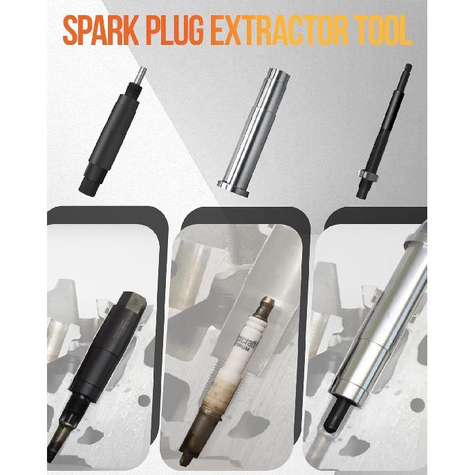 65700 Broken Spark Plug Remover Tool Kit, Spark Plug Extractor Tool Compatible with Ford 3 Valve Engine 5.4L