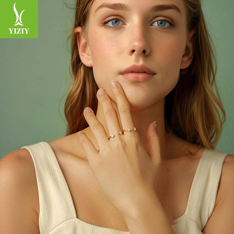 Simple And Exquisite Moissanite Open Ring, Fashionable And Versatile S925 Sterling Silver Ring Can Be Stacked.