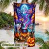 Witchcraft Theme Beach Towel Personalized Custom Name & Text Soft Quick Dry Beach Towel for Swimming Travel