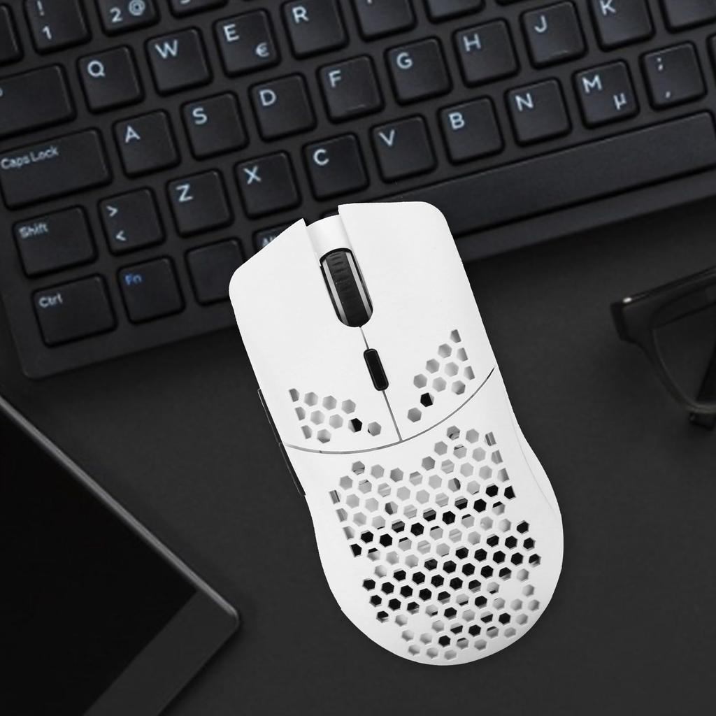 Wireless Gaming HXSJT66 Computer Gaming Mouse with 6 RGB Backlight Modes and 4 Adjustable DPI Levels for PC Laptop Mouse, 2.4GHz (White)