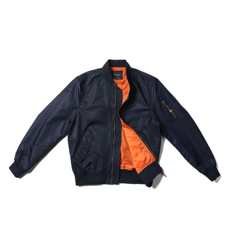 Normanlong Men's Air Force MA-1 Pilot Jacket - Lightweight Nylon Bomber for Spring/Fall