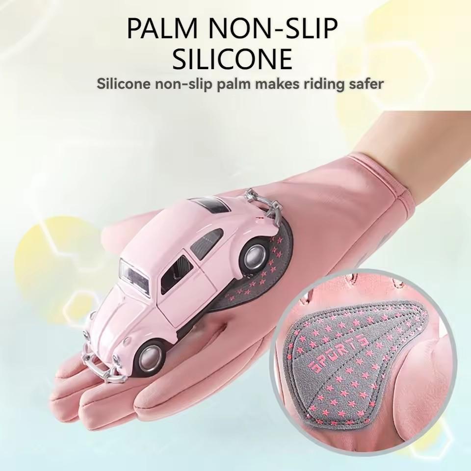 Children's Warm Cycling Gloves Boys and Girls Pull Rope Wrist Warmth Waterproof Anti Slip Outdoor Hiking and Playing Game Gloves