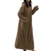 Women Winter Thicken Night Dress Soft Coral Velvet Long Sleeve Sleepwear