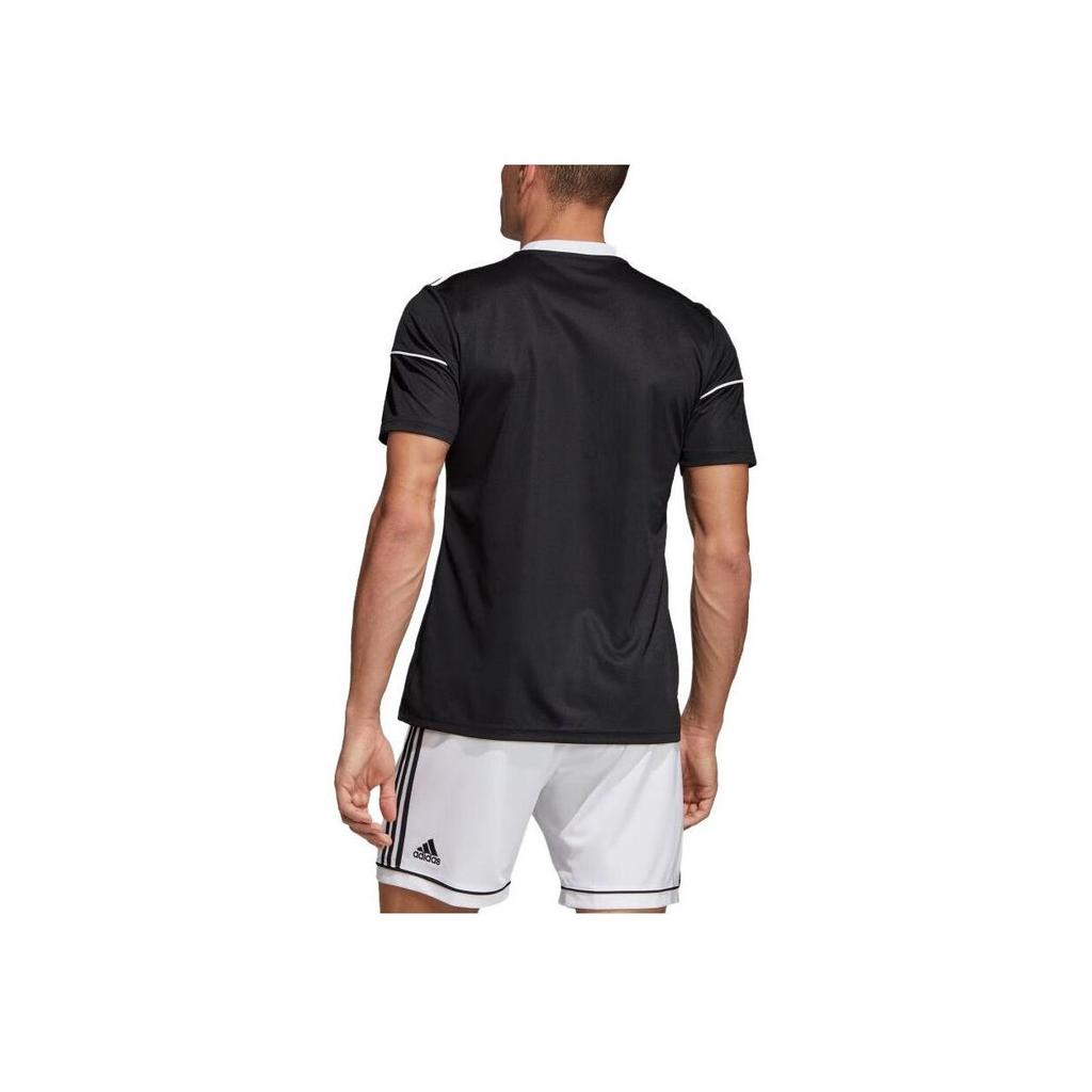 Adidas Logo Print Sport Round Neck Short Sleeve Soccer Jersey Men Tops Black BJ9173