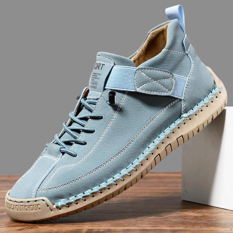 Fashion Handmade Leather Loafers Men Casual Slip On Loafers Breathable Leather Shoes Men Flats Fashion Moccasins Tooling Shoes Plus Size