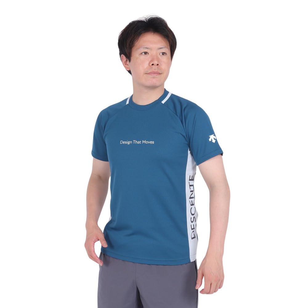 

Short Sleeve Short Sweat Quick Easy to Raglan Club Activities O [DESCENTE] Shirt, Volleyball, Sleeve, Absorbent, Drying, Breathable, Move, Sleeve, зелений