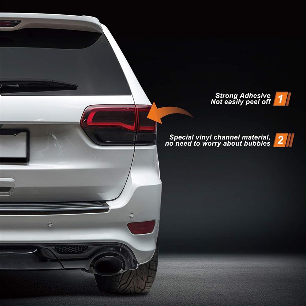 For 14-21 Jeep Grand Cherokee Rear Tail Light SMOKE Vinyl Tint Overlay Stickers