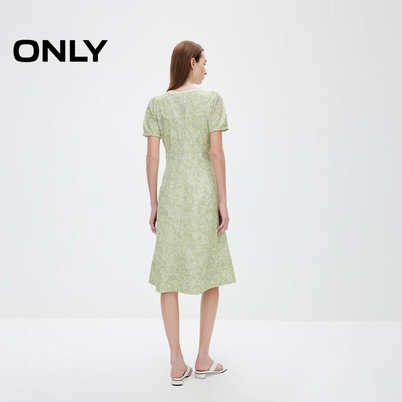 ONLY 2025 Spring Sweet Elegant Puff Sleeve Floral Midi Dress