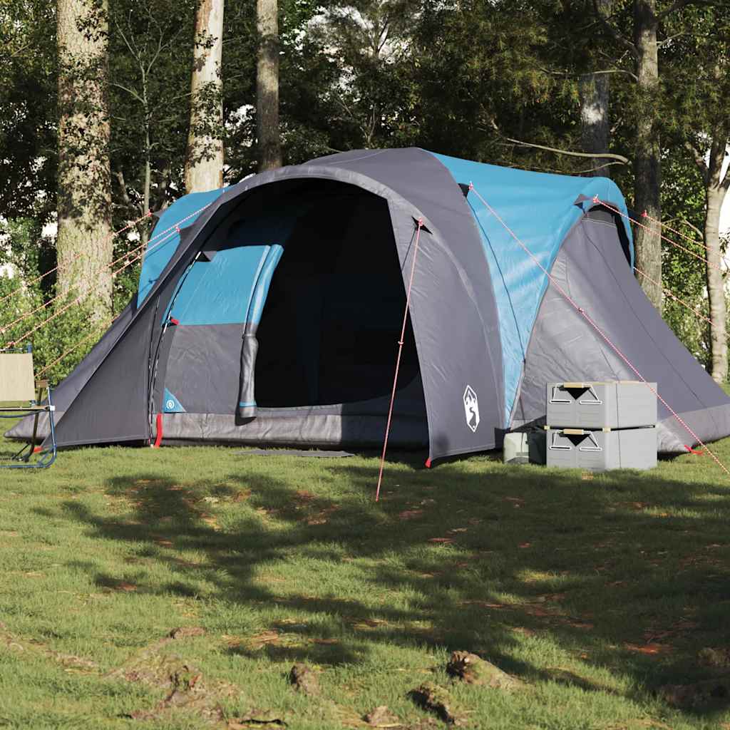 Dome Family Tent for 6 Persons Blue Waterproof