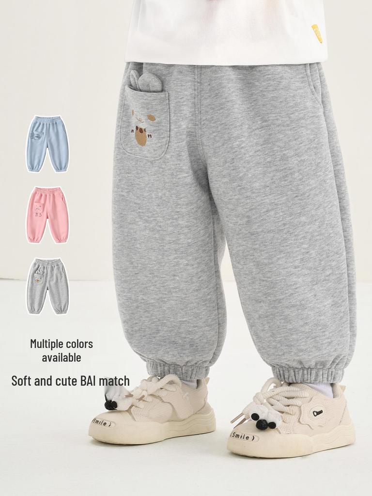 Kaka Panda Kids' Trendy Spring Pants - Unisex Casual Long Pants for Toddlers & Children