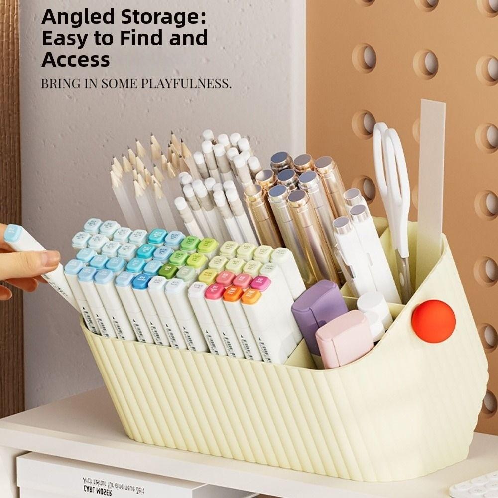 Beige Dopamine Storage Box Plastic Sorting Box Cute Storage Basket Cosmetics Storage