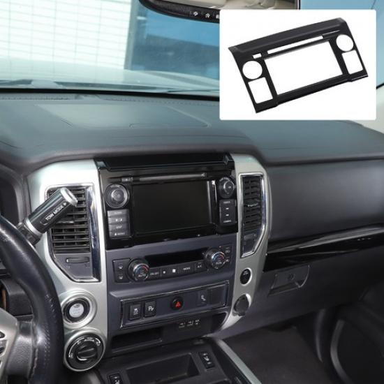 Glossy Piano Black Navigation Screen Trim Frame for Nissan Titan 2016-