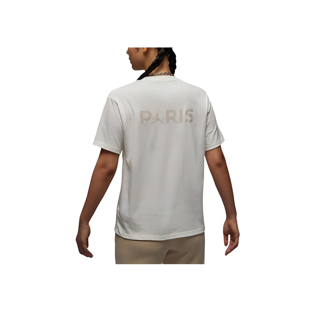 Jordan Paris Saint-Germain Round Neck Pullover Fashion Versatile Short Sleeve T-Shirt Women T-Shirts White FV7749133