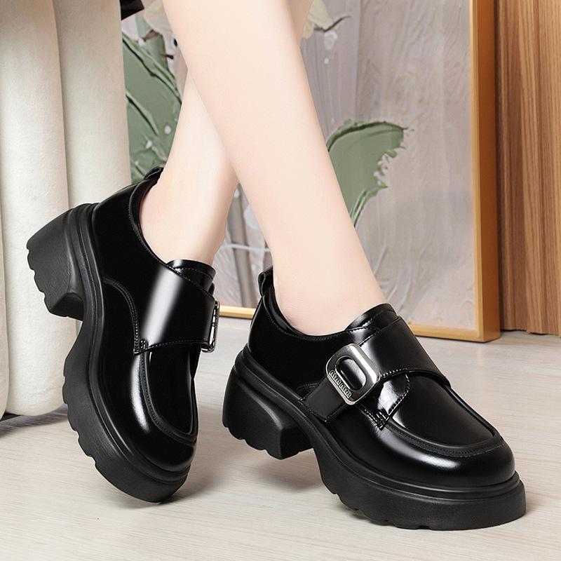 

Туфли в японском стиле в стиле Лолита, женские винтажные лоферы на толстой подошве, черные туфли-лодочки для британских женщин, обувь в стиле косплея JK Uniform 41(Foot25.5cm)