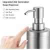 GAPPO Brushed Nickel Soap Dispenser Stainless Steel Metal Pump Hand Lotion Bottle for Bathroom, Bedroom and Kitchen(300ML/10.15Ounce)