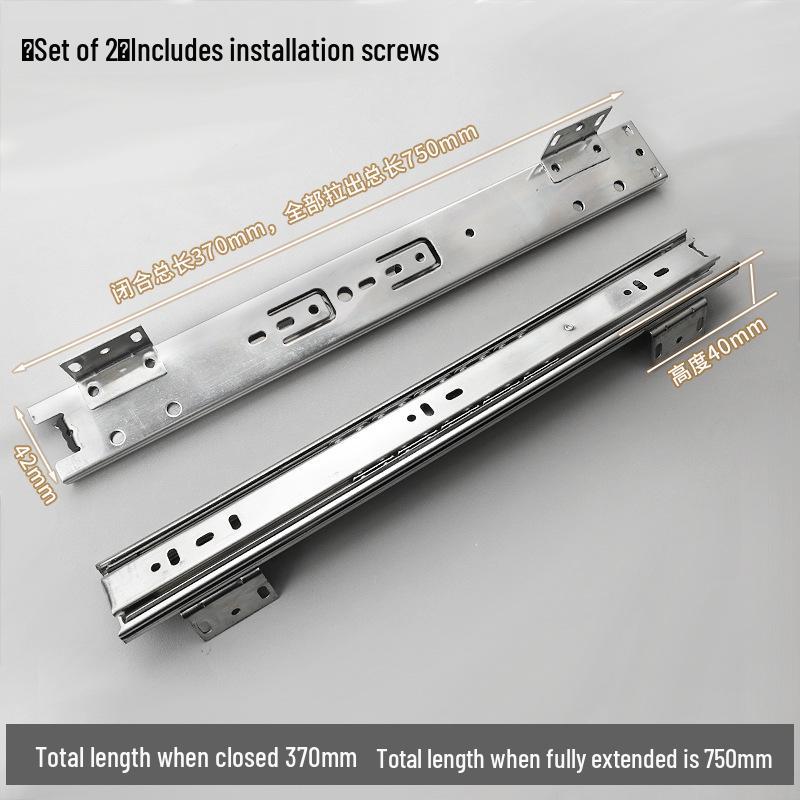 

Three-Section Ball Bearing Pull-Out Basket Slide Rail for Cabinet