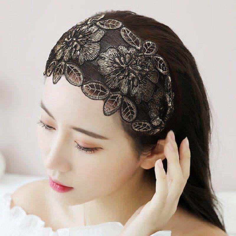 Women Fashion Elegant Cloth Knotting Fashion Leaves Wide Hairband Headband Hair Accessories Hair Ring