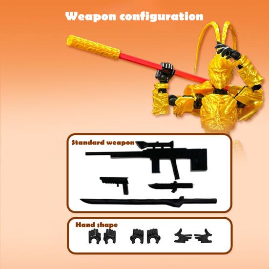 Monkey King Action Figure 3D Printed Movable Joints Monkey Model Great Sages Equalling Heaven Figurine Articulated Dummy Decoration Ornament