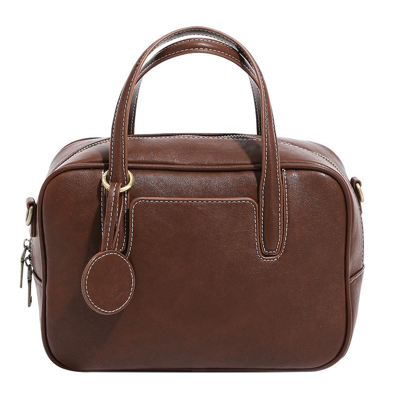 2025 Spring Retro Portable Commuter Bowling Bag - Large Capacity, High-End, Crossbody & One Shoulder Design