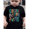 European Size Boys Round Neck Short Sleeved T Shirt with English Print GODS GOT BIG PLANS for ME
