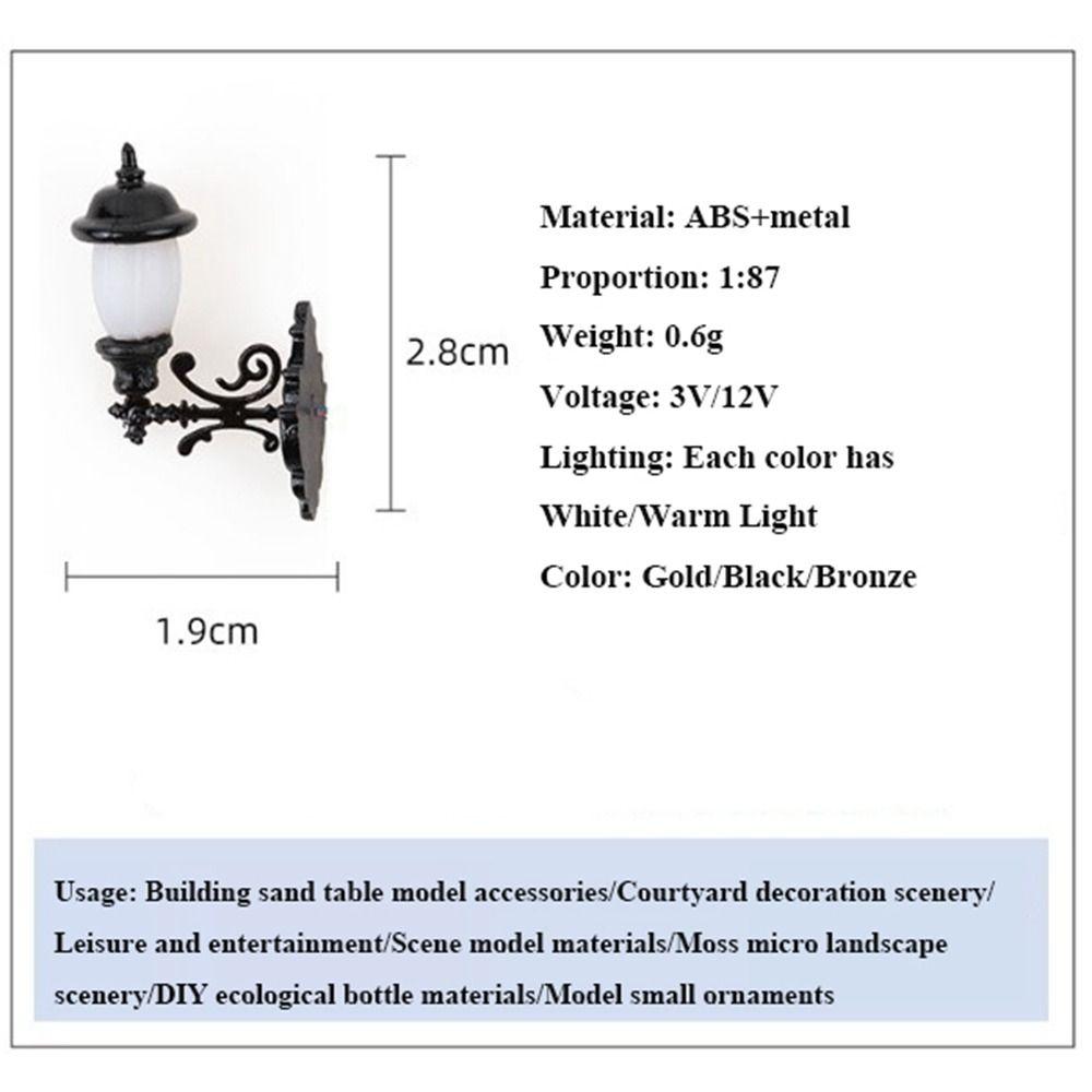 3V White/Warm Light Model ABS Metal Material Garden Yard Led Light New Dollhouse Wall Lamp