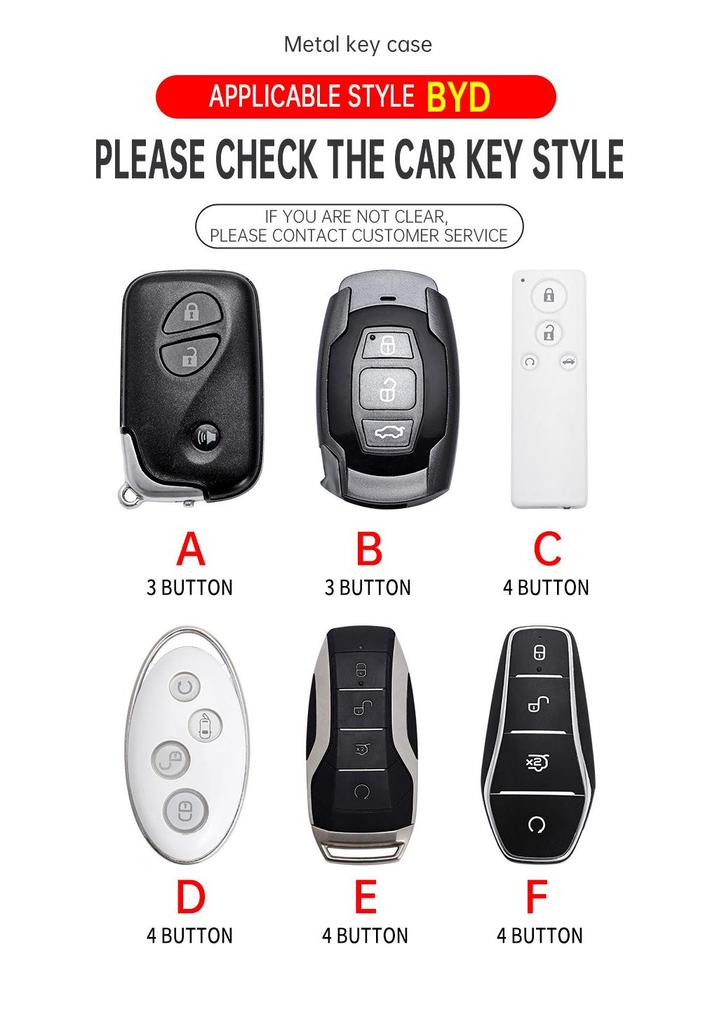 BYD Car Key Case for S6/S7/F0/F3 Tang e6/M6, G3R, L3 Models - Women's Key Shell Bag