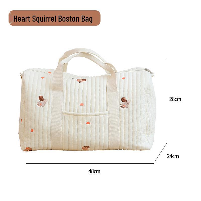 Korean Embroidered Large Capacity Travel Bag - Lightweight Handheld & Crossbody Mommy Bag