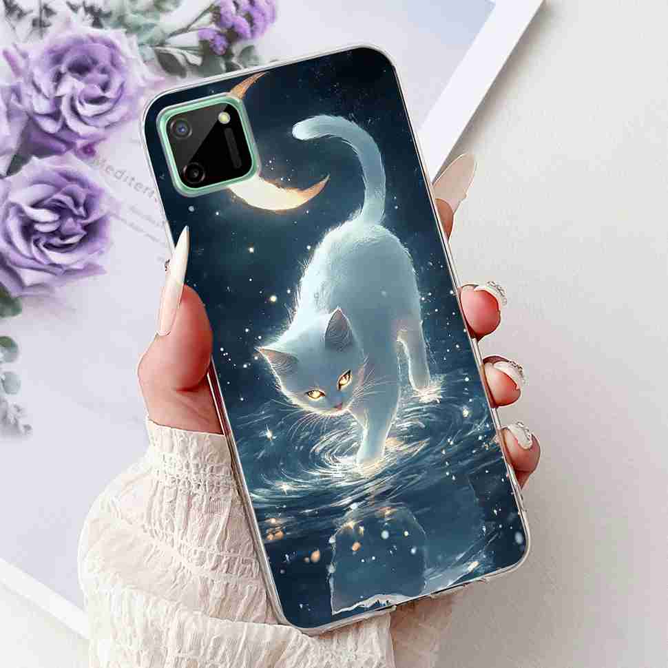 For Oppo Realme C11 6.5" Case Colorful Butterfly Soft Silicone TPU Cover For Realme c11 C11 RMX2185 Fashion Flower Phone Cases