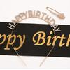 4 Pieces Birthday Party Decorations Champagne Birthday Set Bright  Sash Glitter Golden Letters Instagram Photo Props