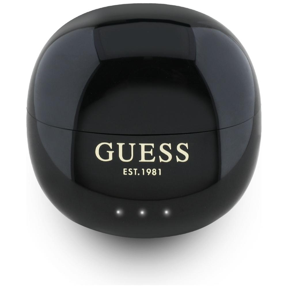 TWS Guess Glossy Effect EggShape Printed Classic Logo Black Headphones