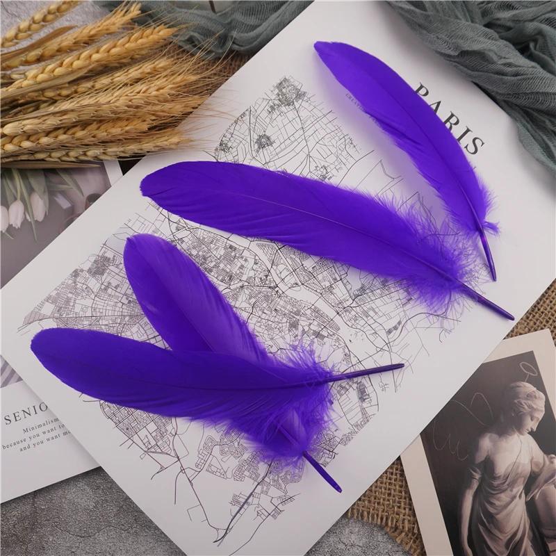 15-20cm Hard Stick Goose Feathers Natural Swan Pluma Handicraft Accessories Colorful Dream Catcher Feather Decoration