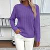Damen Pullover Langarm Herbst Weich Leichter Strick Lockerer Pullover Tops