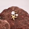 Handmade Ocean Style Necklace Sea Star Pearl Starfish Neck Chain  Female Lady Girl