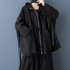 Long Sleeve Oversized Hooded Vintage Black Casual Loose Autumn Spring Trench Coat for Women Outerwear