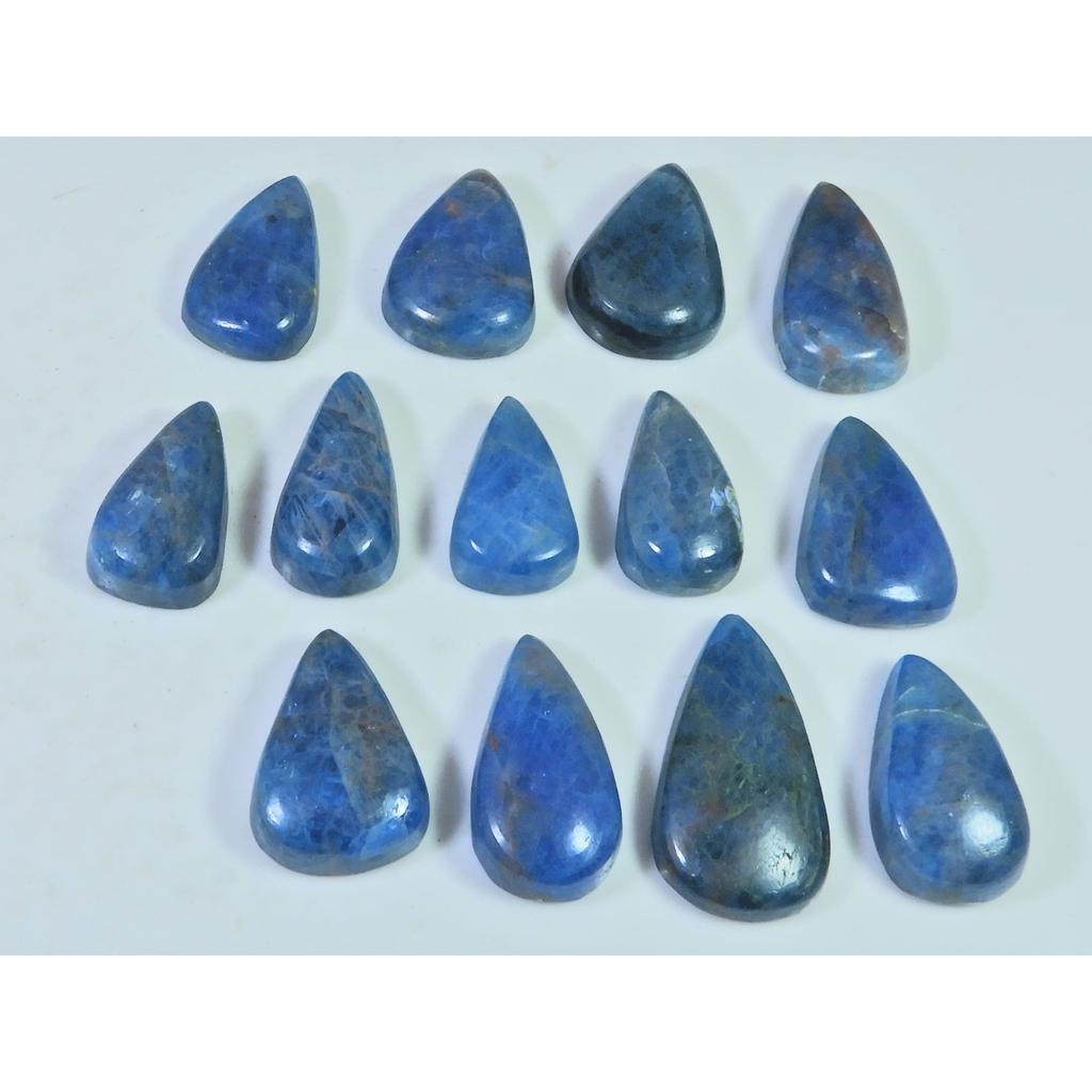 273Cts. Natural Blue Apatite Pear Shape Cabochon Loose Gemstone 13Pcs Lot C-2019