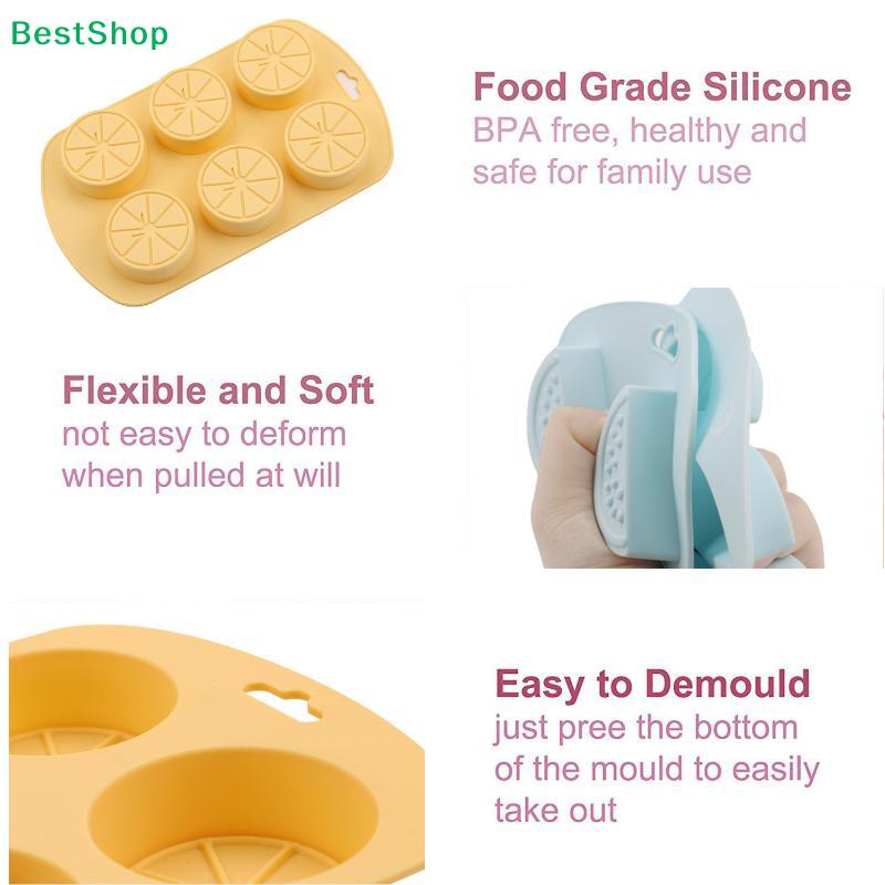 Fruit Shape Silicone Molds (Lemon/Strawberry/Watermelon) - 6-Cavity Baking Molds for Chocolate/Candy/Pudding