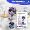 Cross-border Blue Rose 3D Puzzle & DIY Coloring Wooden Toy Set