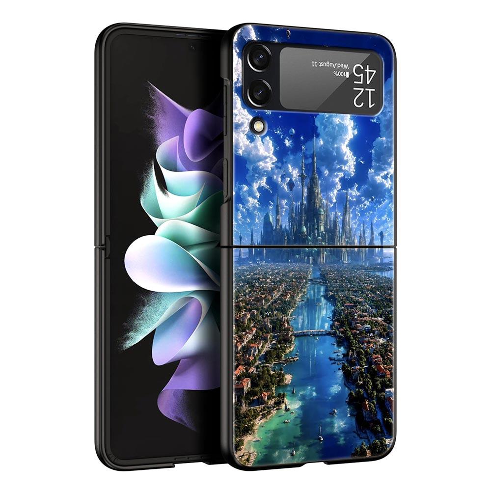 Starry Sky Universe Fashion Phone Case For Samsung Galaxy Z Flip3 Flip4 Flip5 Case Shell For Z Flip 3 4 5 6 7 Hard Folding Cover