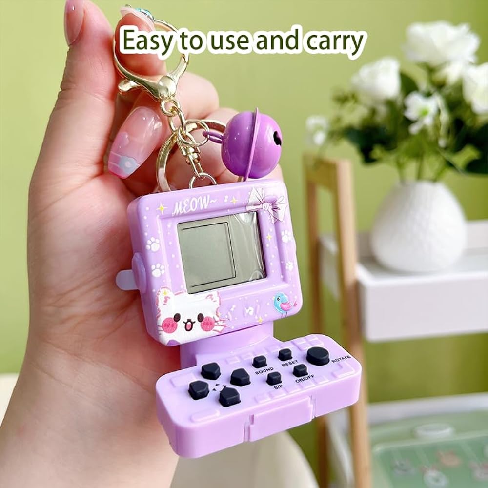 Tetris Portable Game Console Key Holder Nostalgic Toy Cute Key Ring Car Key Key Chain Pendant Kid...