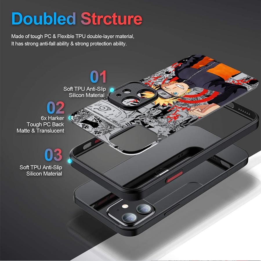 Husă Cool Anime Naruto pentru iPhone 15 Plus 13 Mini XR X 11 16 Pro Max 12 14 Husă Telefon Mată