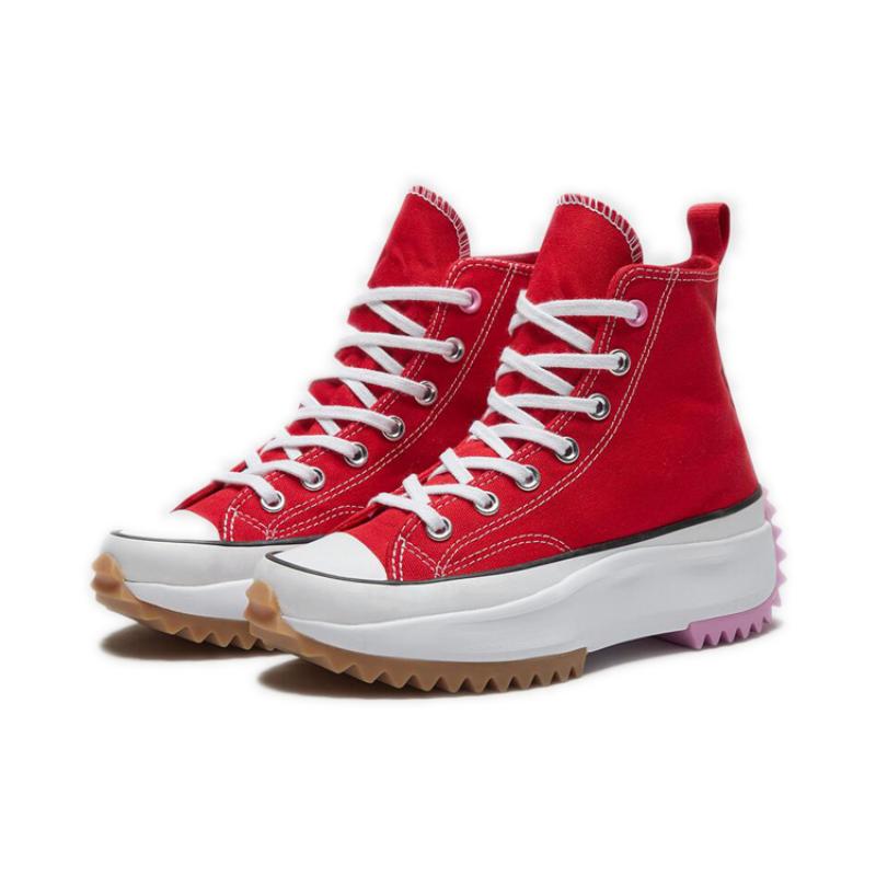 Converse Run Star Hike Fashionable and Comfortable Versatile Casual High-top Canvas Shoes Unisex Red